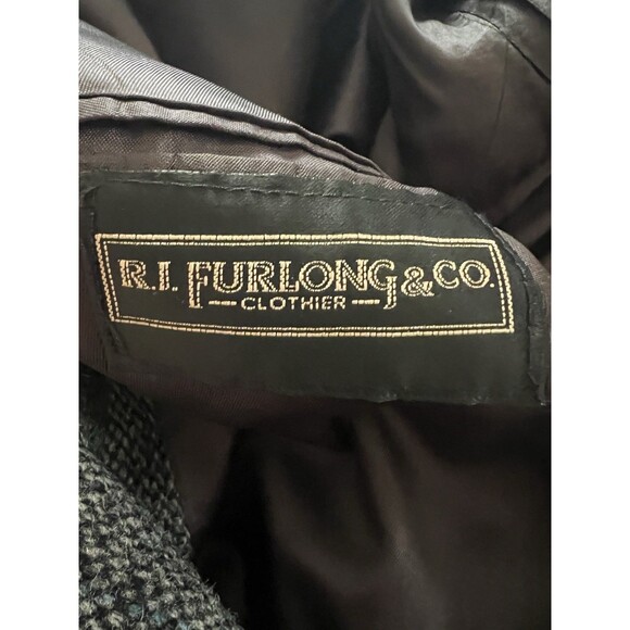 Vintage HARRIS TWEED Gray Blazer Sport Coat Jacket Herringbone Wool Mens 50R - Picture 9 of 10